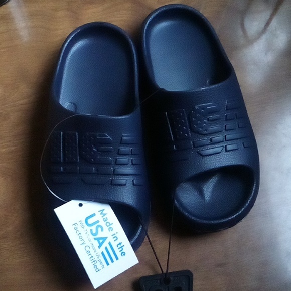 PRICE DROP Kids USA blue slides sandals size 13 - Picture 6 of 9